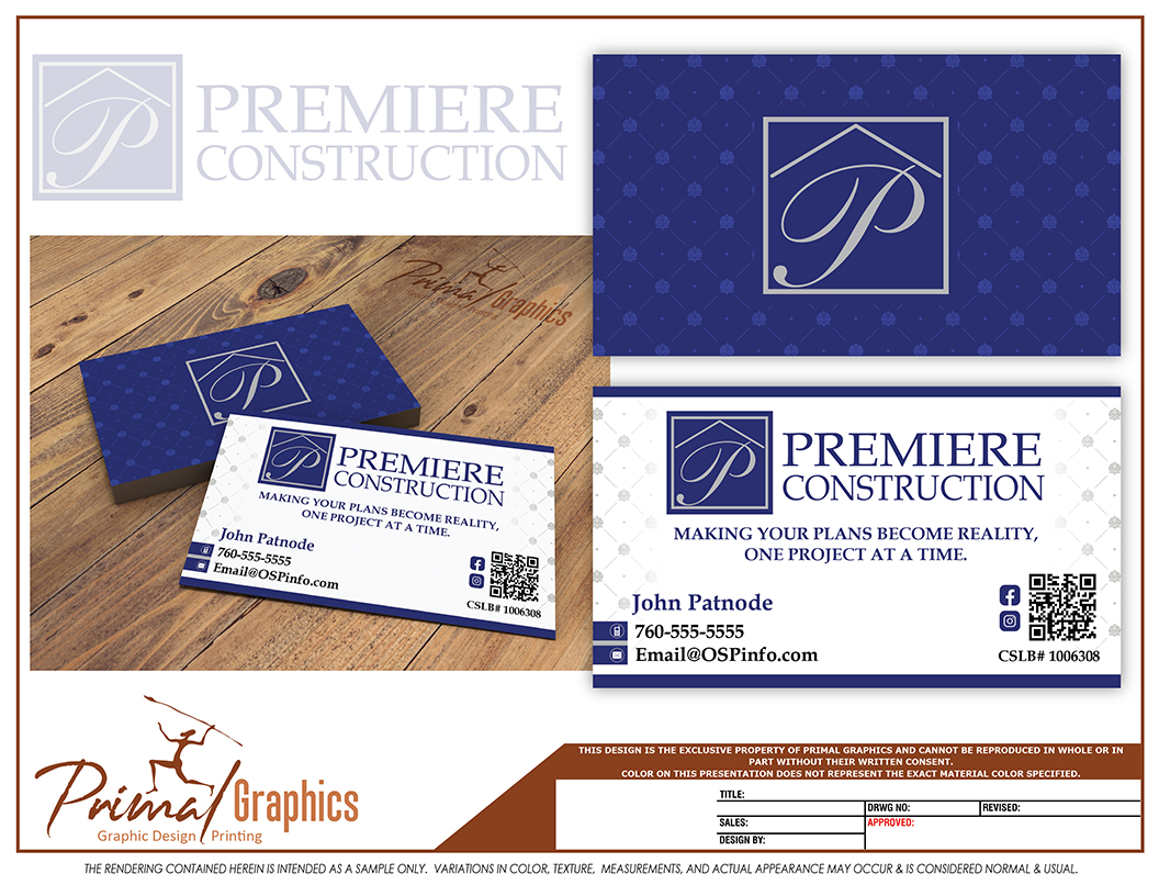 Premiere Construction Business Cards