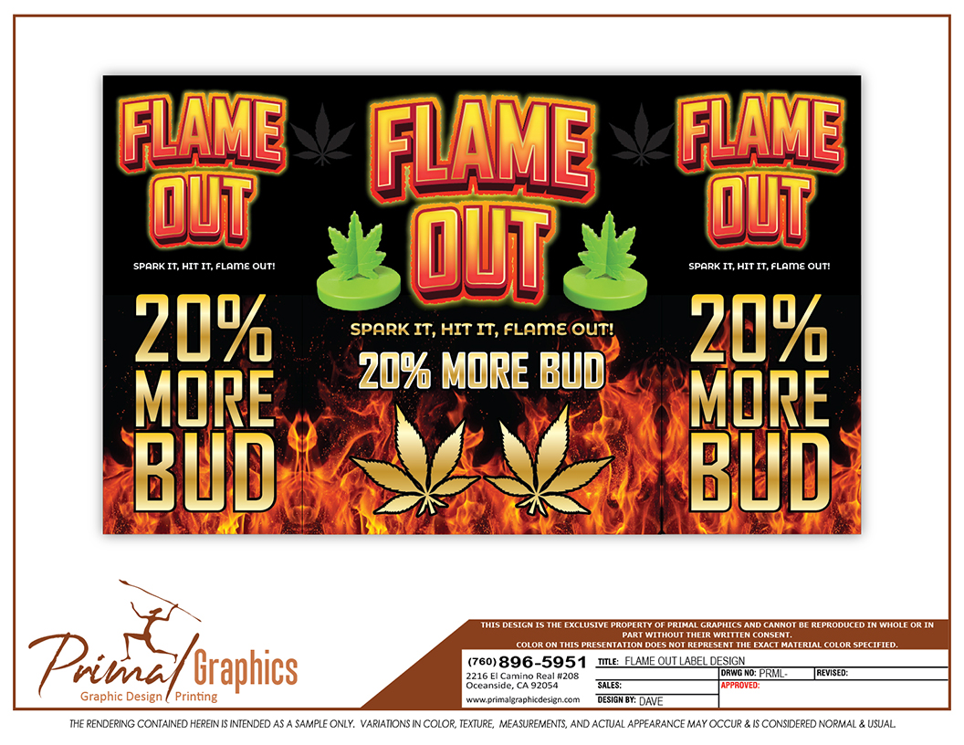 Flame Out Label Design